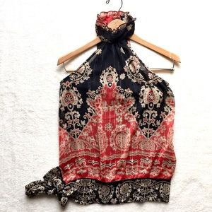 High Mock Ruffle Halter Neck Gold Metallic Blouse